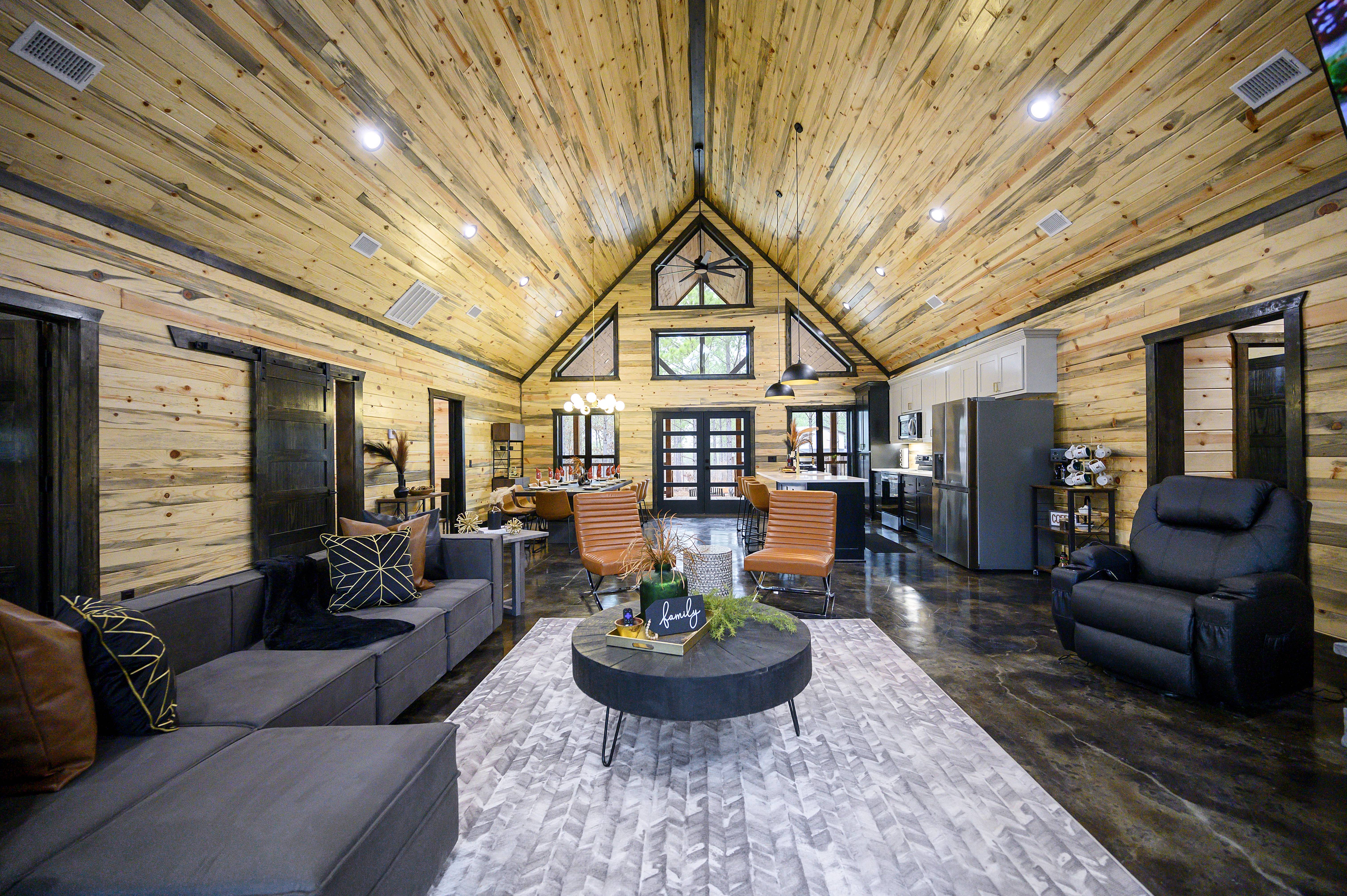 Kick back by the fire, catch a movie, or just enjoy good company in this warm and welcoming living room.