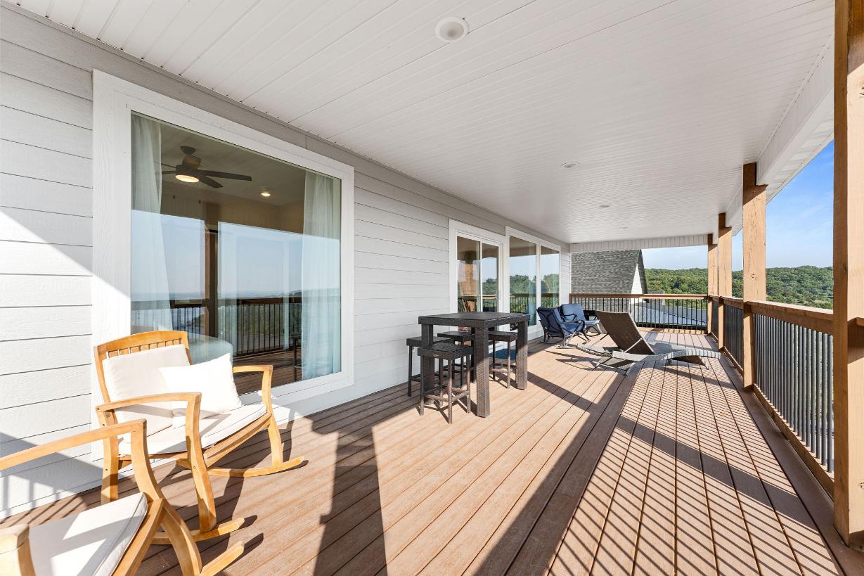 Kick back and play a round—this upper deck has room for it all!