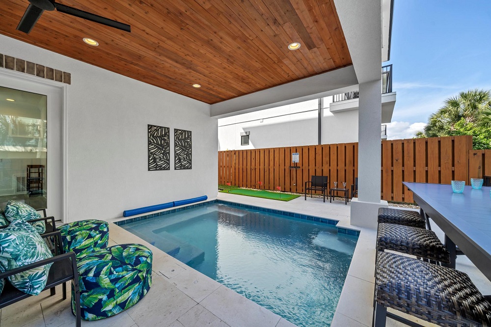 Swim any time of year in your own private pool—covered for shade and heatable for chillier days.