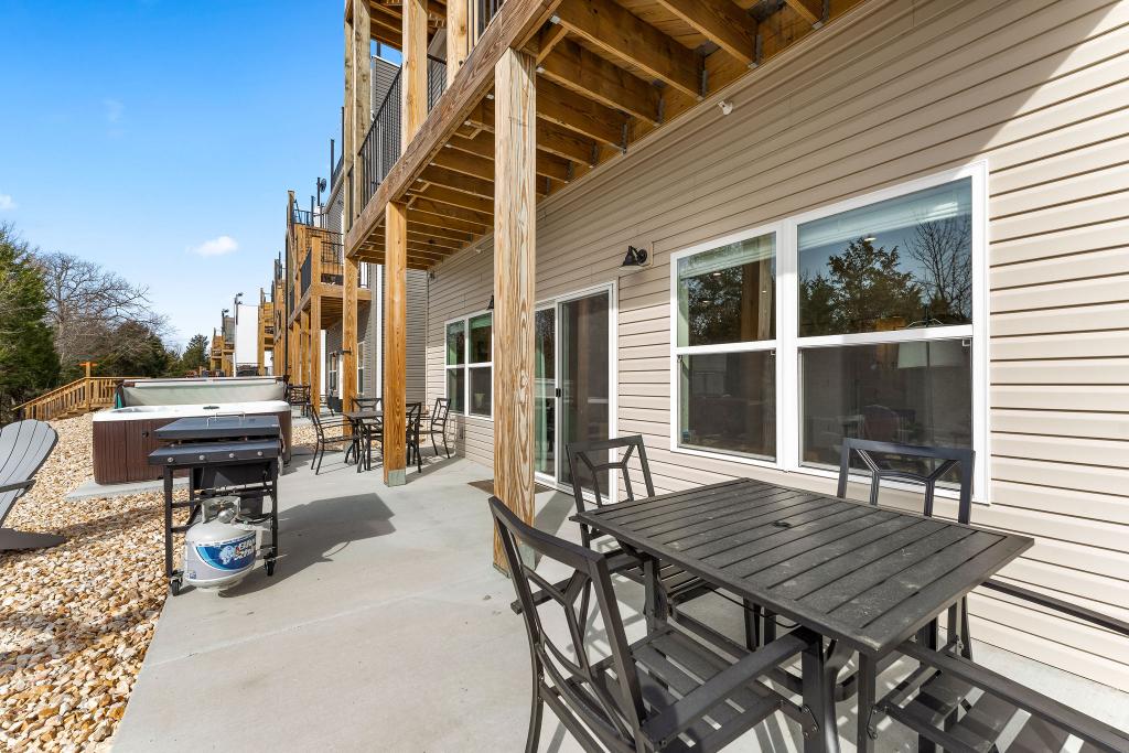 Dine under the stars with two outdoor tables and a sizzling griddle for every meal.