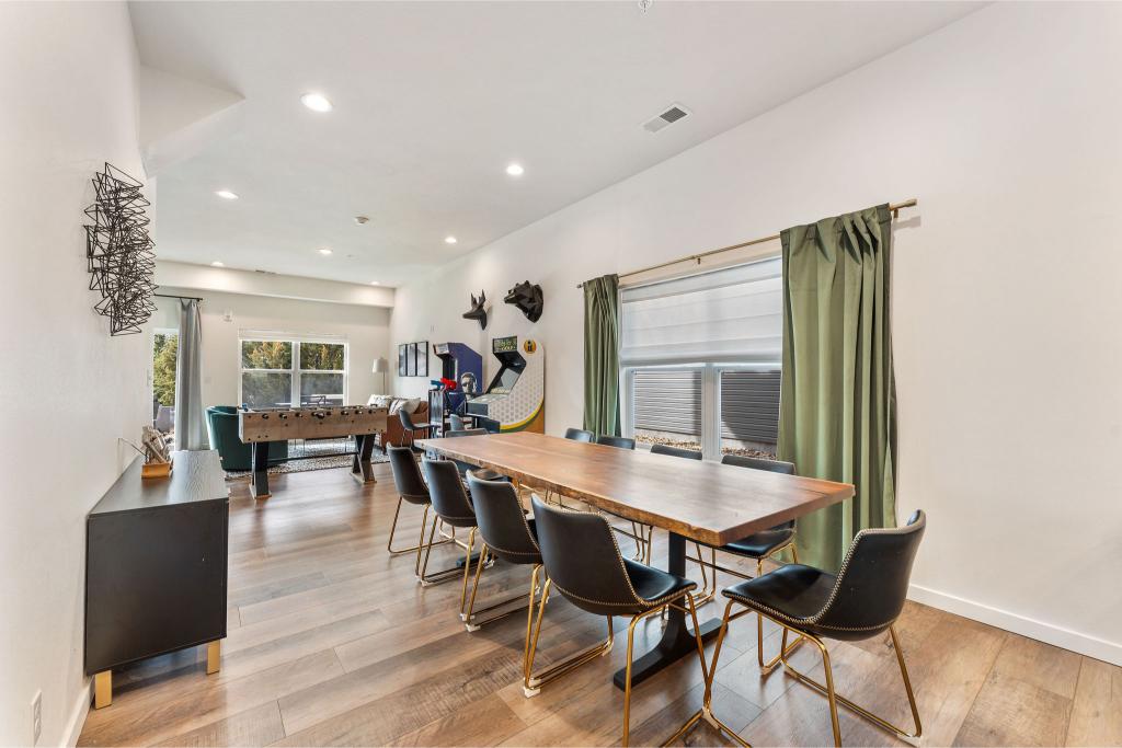Host family feasts or board game battles on this gorgeous oversized dining table.