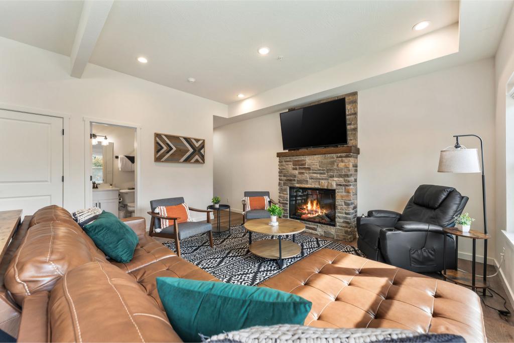 Kick back and melt into the massaging recliner—your vacation relaxation station.