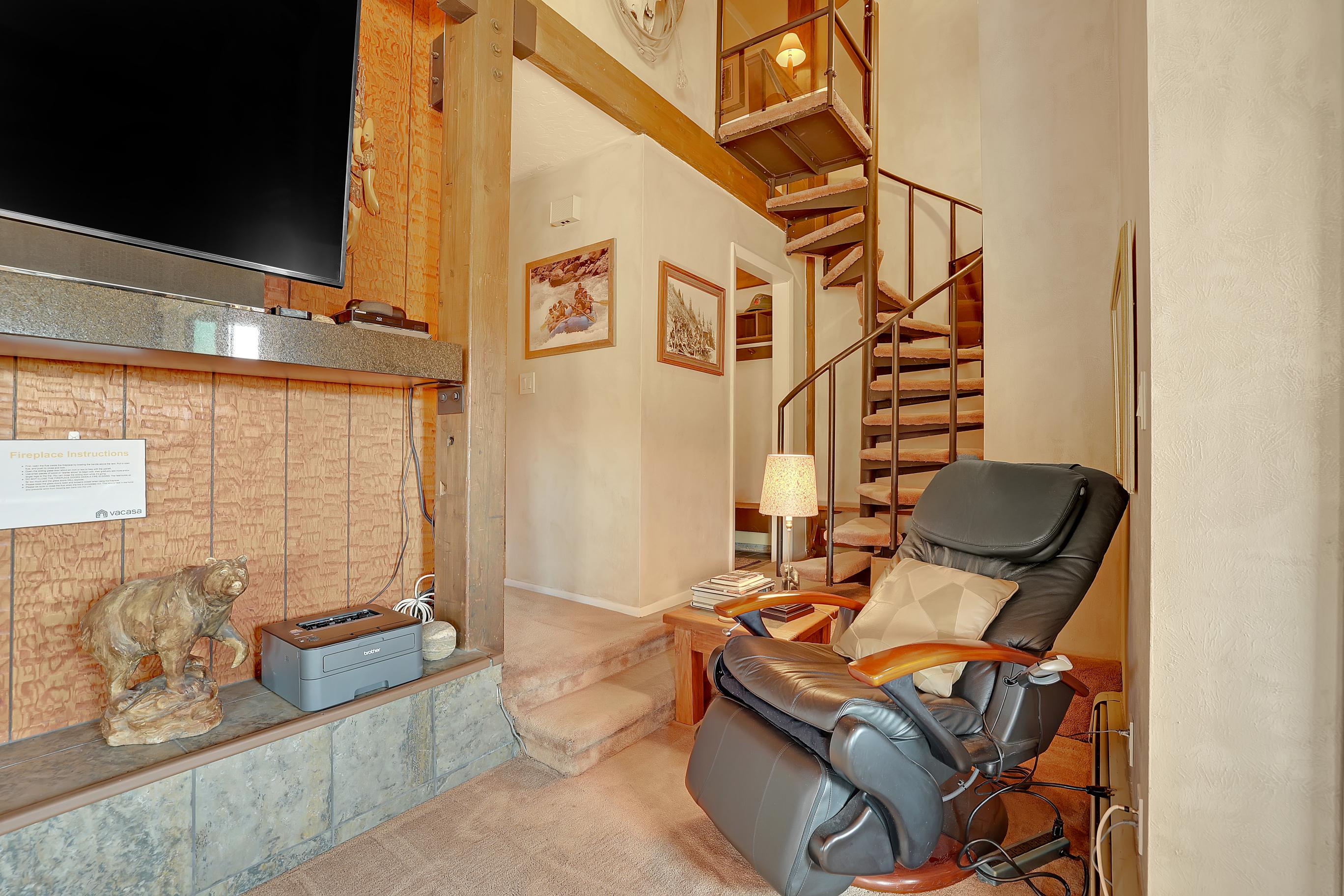 Relax in the massage chair after a wonderful day on the slopes!