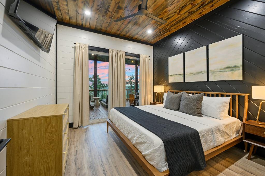  Slide open the door and take in the view—this cozy room connects straight to nature.