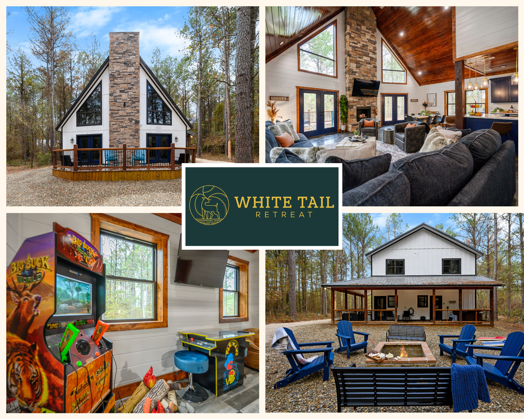 Step into WWHITE TAIL RETREAT! Surrounded by towering pines, this family cabin is packed with fun—soak in the hot tub, roast marshmallows by the fire, or let the kids enjoy the playset and bunk room.