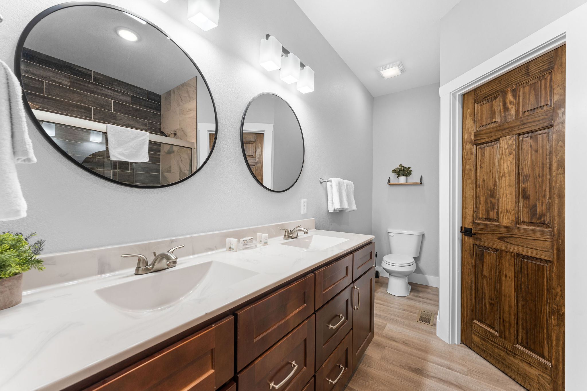 No sharing needed! Enjoy a double vanity in the master bath with space for everyone.