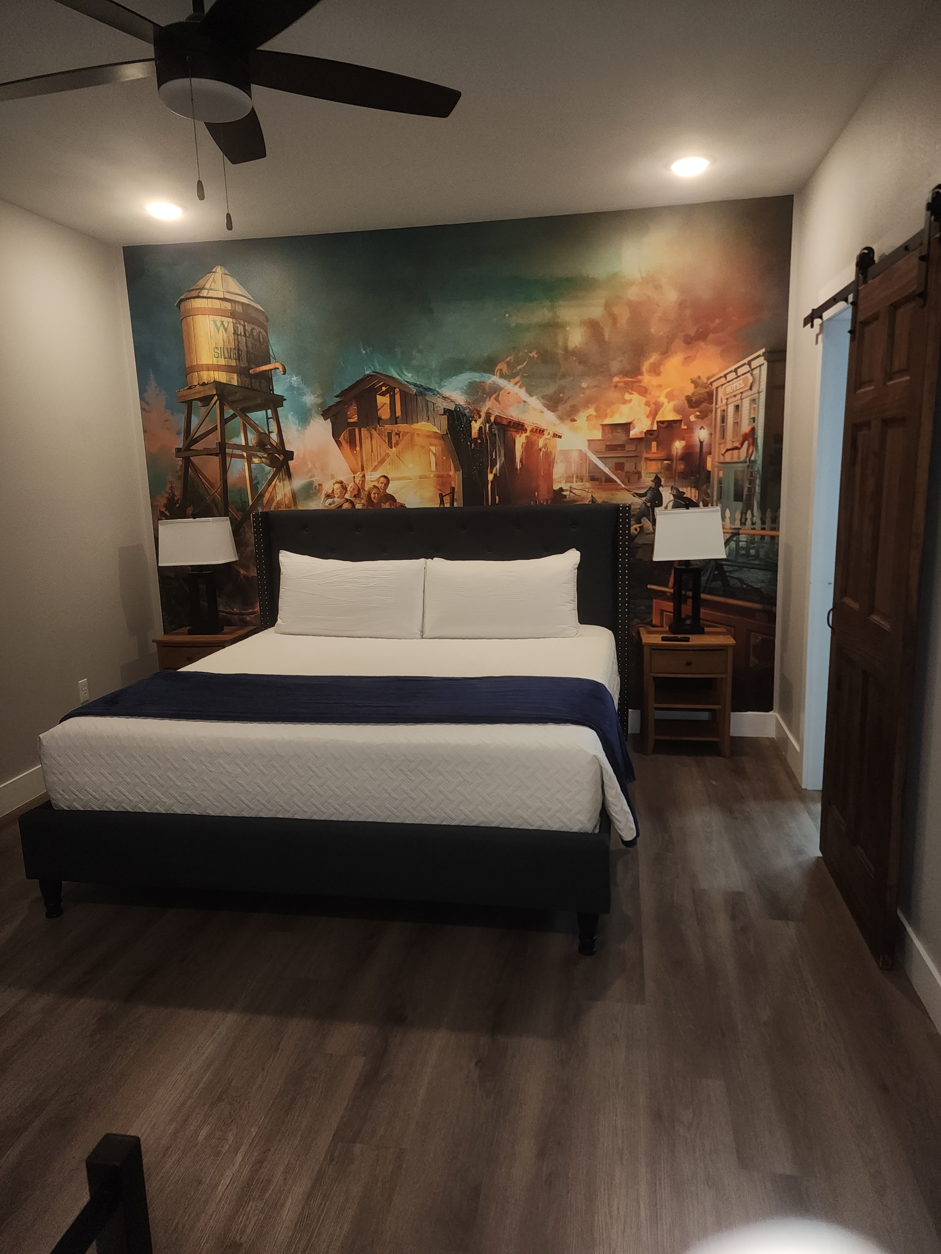 Professional photos coming soon! Fire In the Hole Themed Main Floor Bedroom