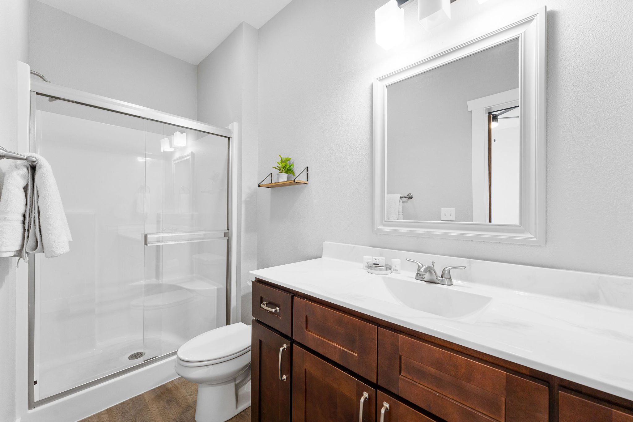 Your own sleek, stylish bathroom—right off the bedroom for total convenience!