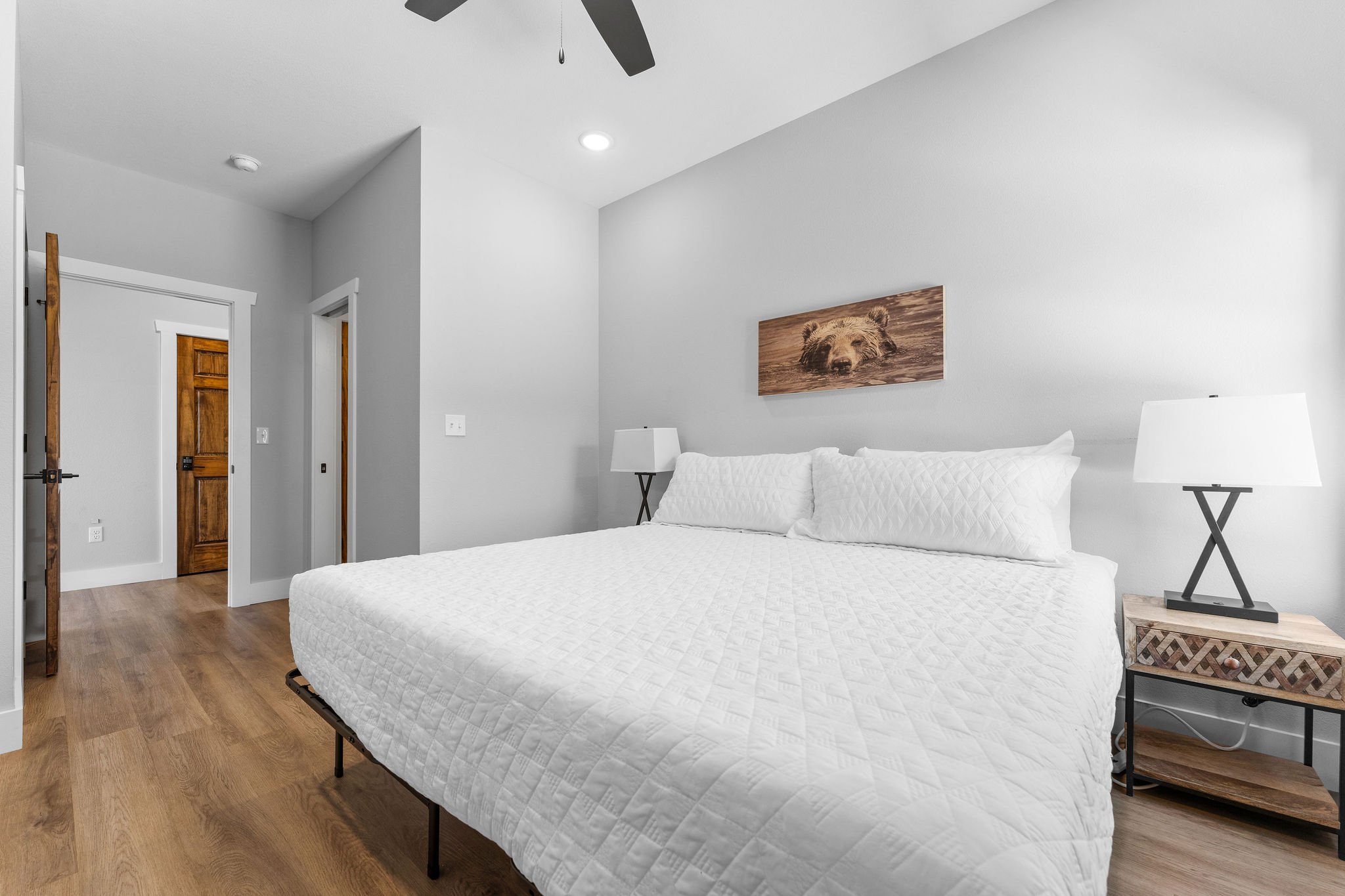 Enjoy cozy nights and privacy in this upstairs king suite with ensuite!