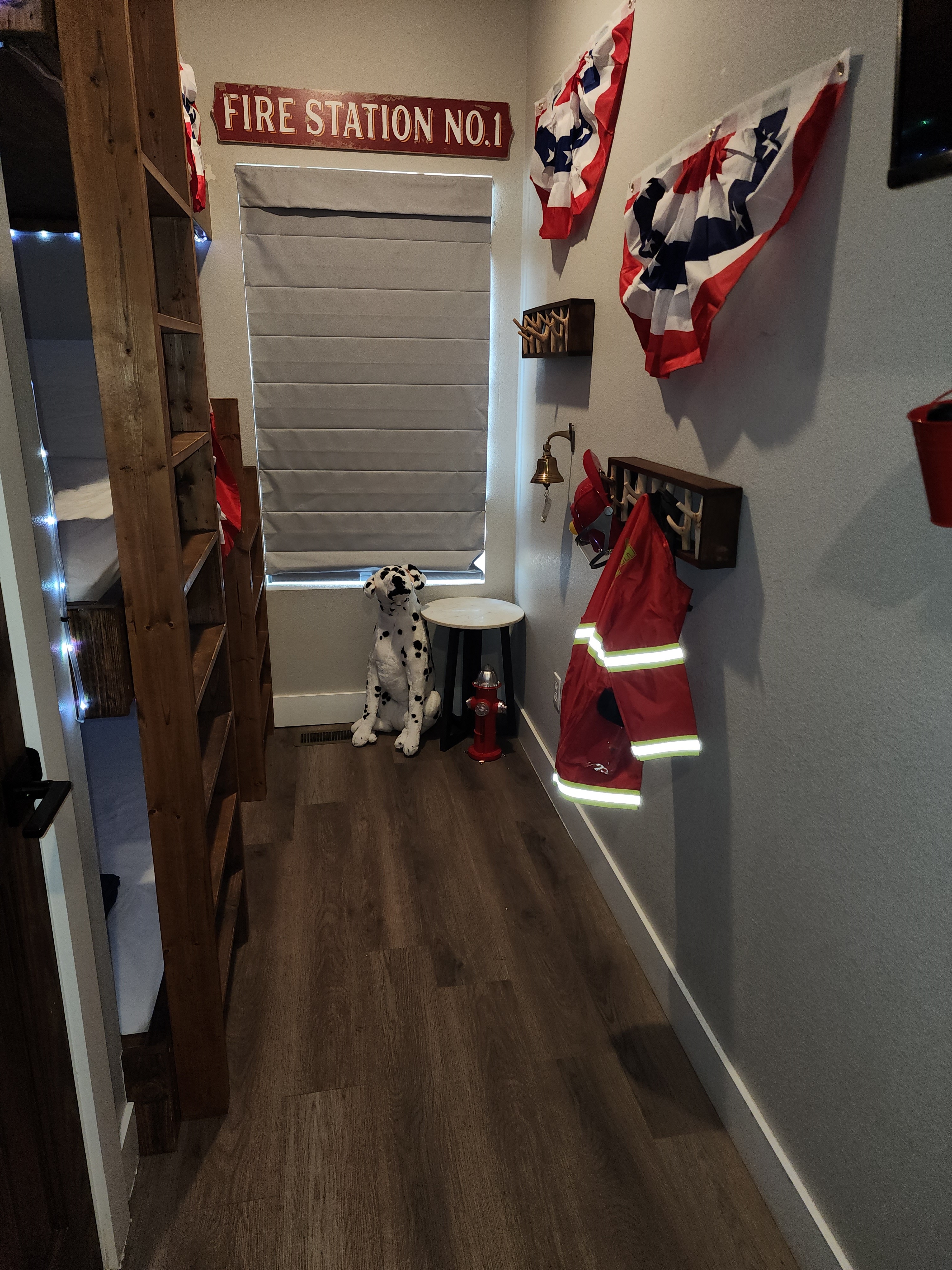 Professional photos coming soon! Fireman's Landing Themed Bunk Room