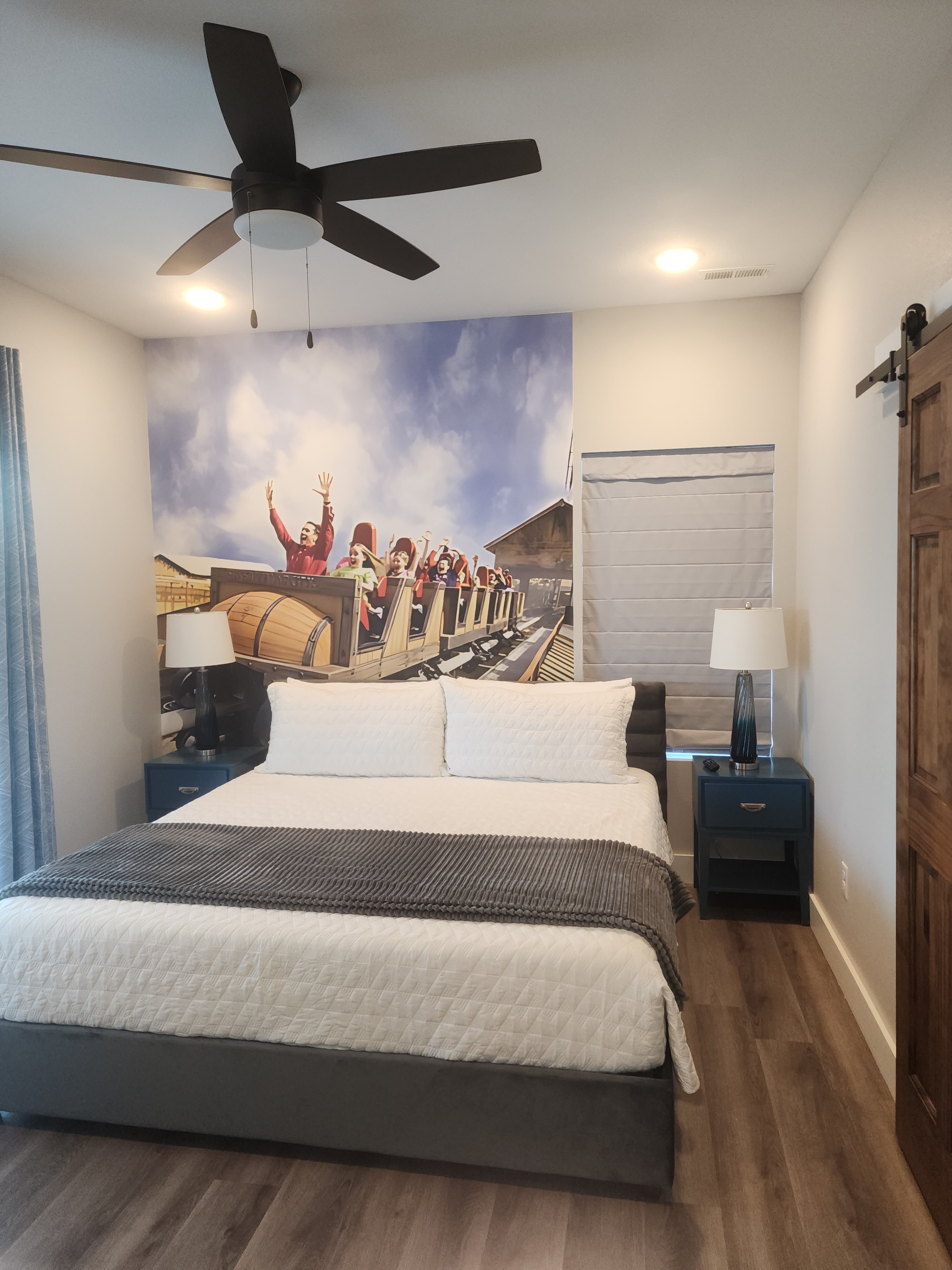 Professional photos coming soon! Powder Keg Themed King Bedroom