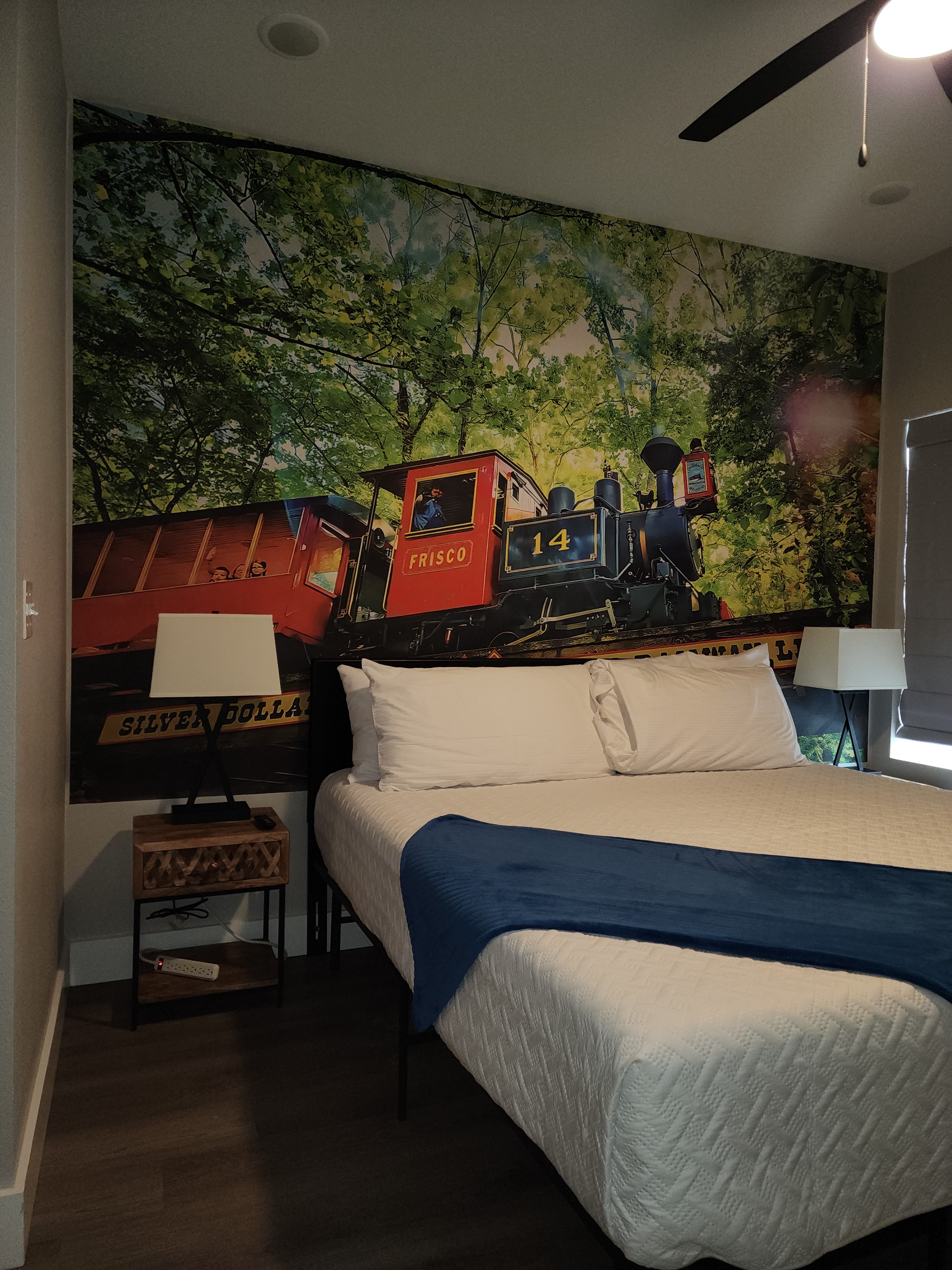 Professional photos coming soon! Frisco Steam Train Themed King Bedroom