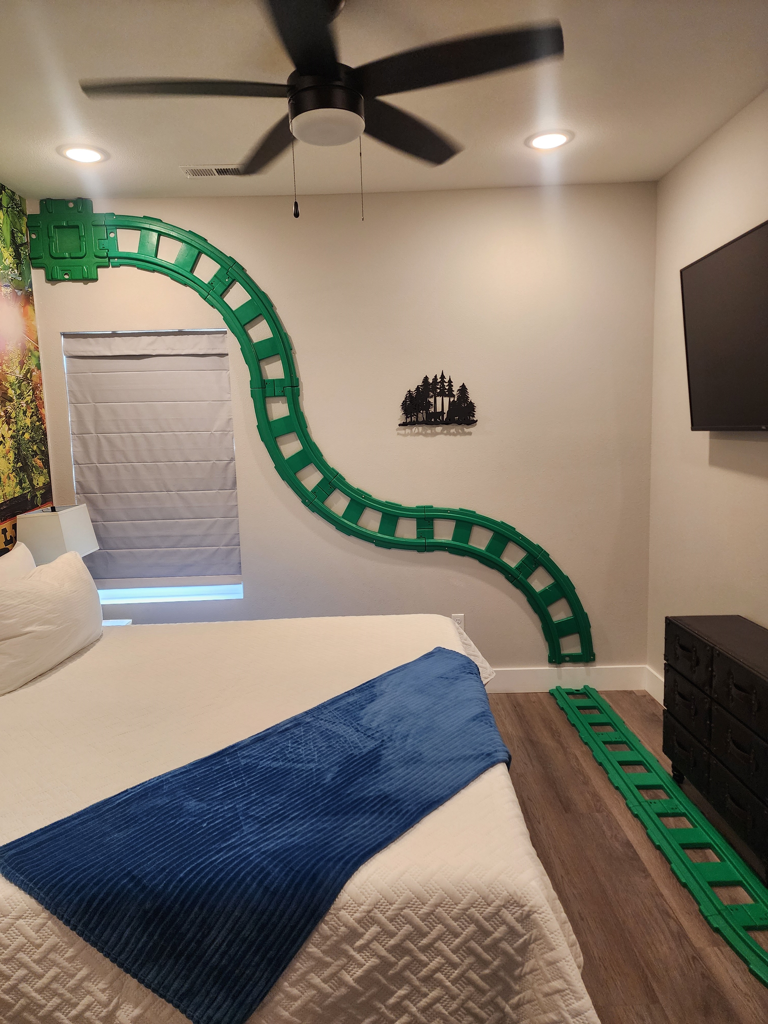 Professional photos coming soon! Frisco Steam Train Themed King Bedroom