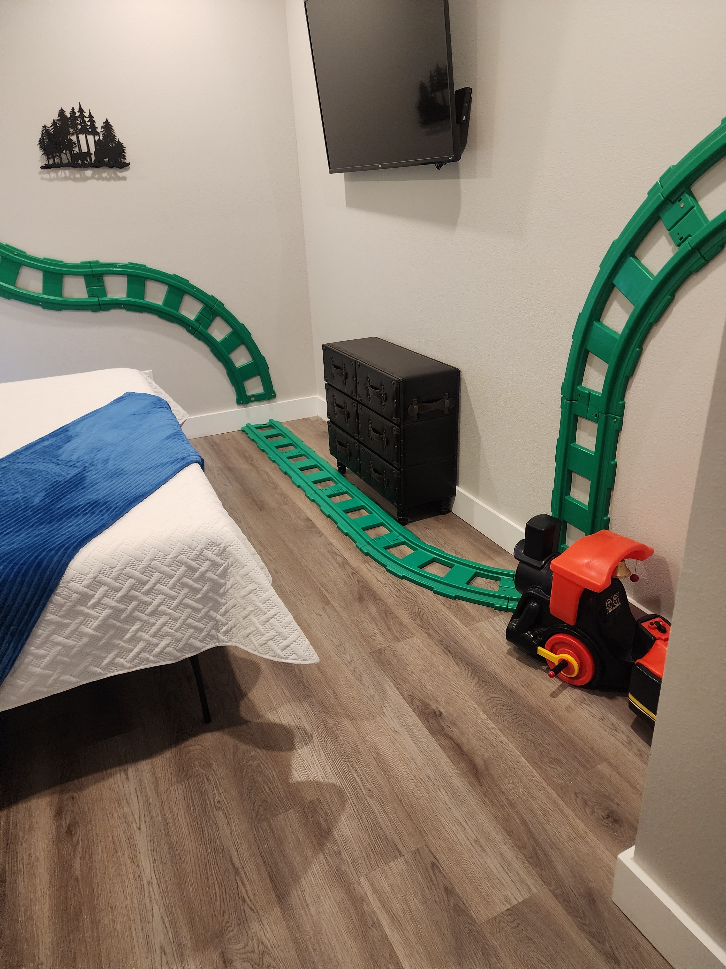 Professional photos coming soon! Frisco Steam Train Themed King Bedroom