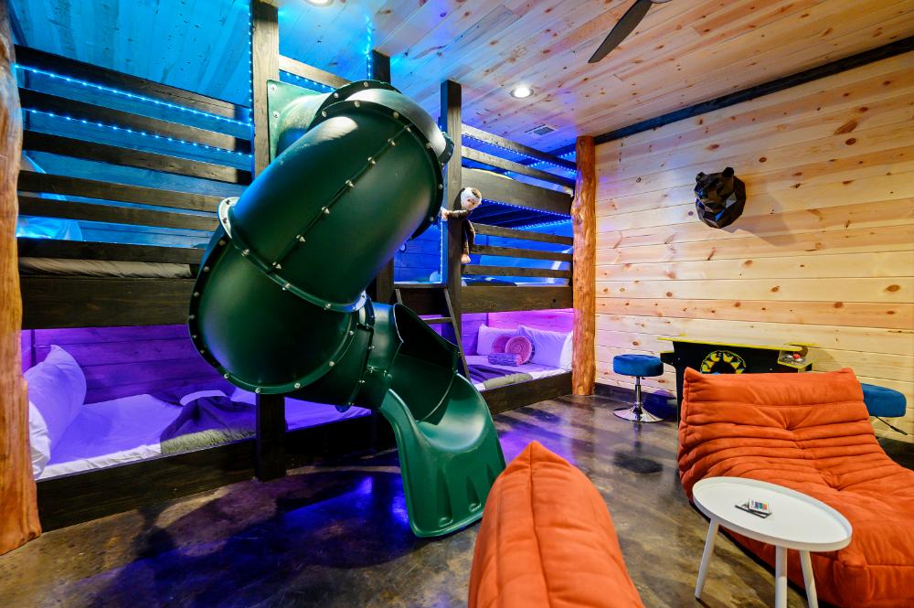 Let the kids set the mood—the LED-lit bunks turn bedtime into a colorful adventure!