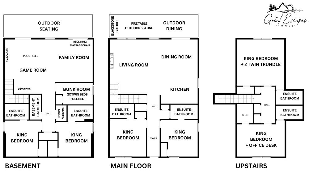 GREAT ESCAPES ROCKY SHORES is a 7-bedroom, 3-story home that accommodates up to 18 guests in the Rocky Shores community in Branson, MO. Book your stay today!