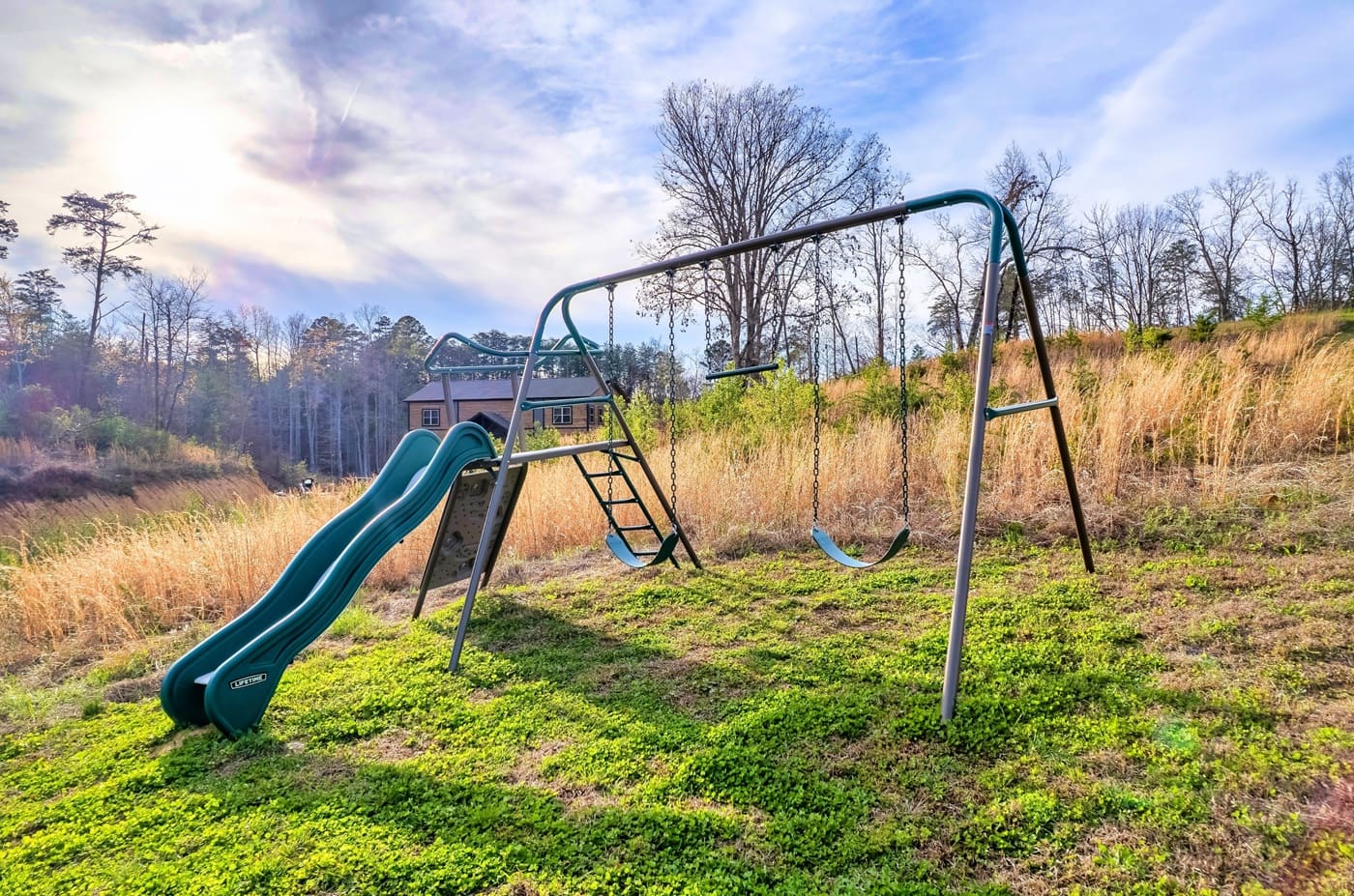 Let the kids enjoy fresh air and playtime on the swings and slide just steps from the cabin.