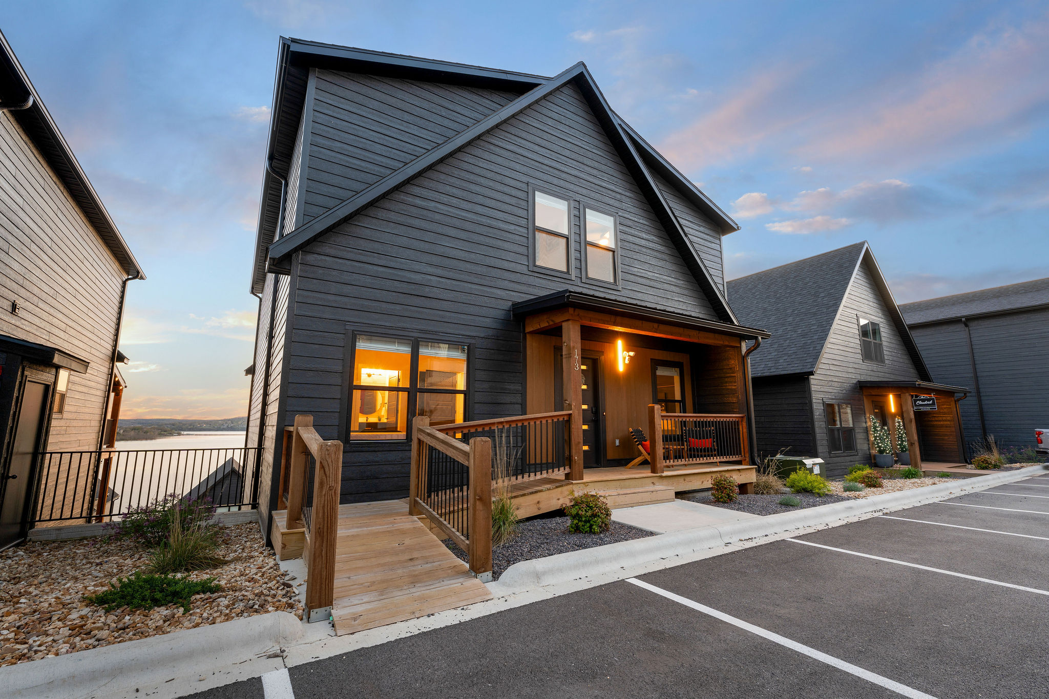 The Branson GOAT welcomes everyone! Step free access to the front door with ramp down to parking, wide front door, and wheelchair accessible main floor bedroom and bathroom.