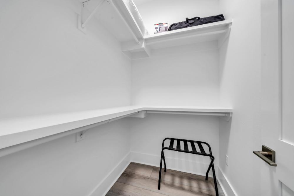 Perfect setup for parents—let baby snooze soundly in the walk-in closet, complete with blackout space and soothing white noise.