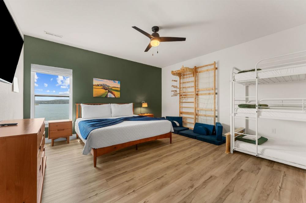 The St. Andrews Room features triple bunks and a climbing wall for added fun.