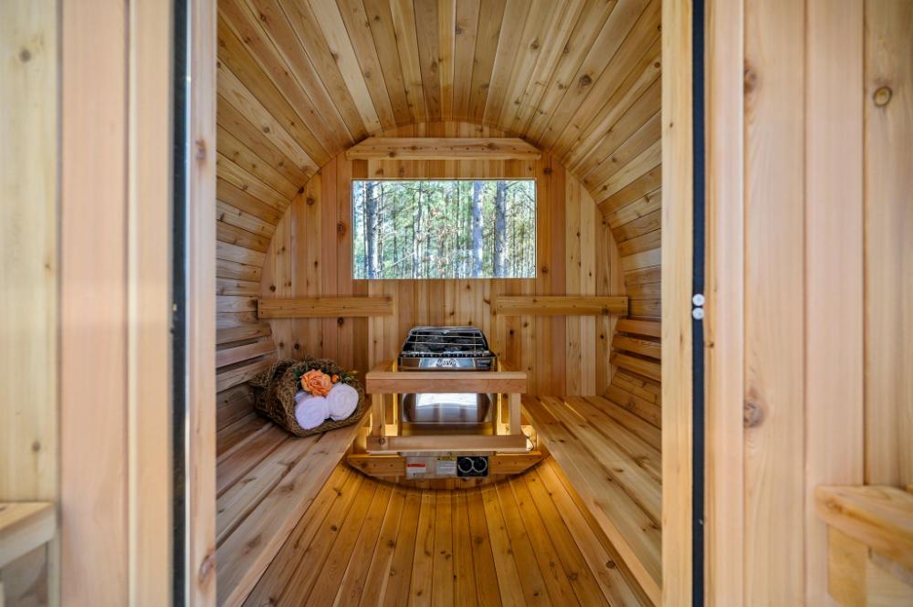Step into the sauna, unwind, and let the quiet forest views help you fully relax and recharge.