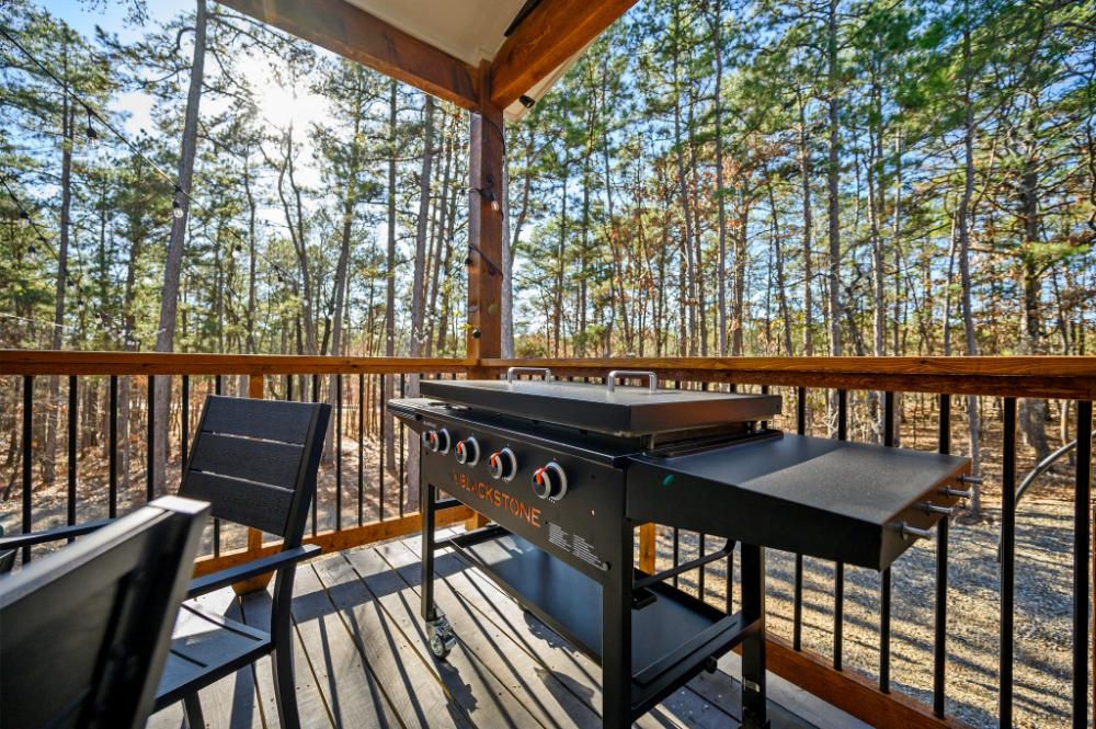 Outdoor Blackstone griddle available for convenient deck-side cooking.