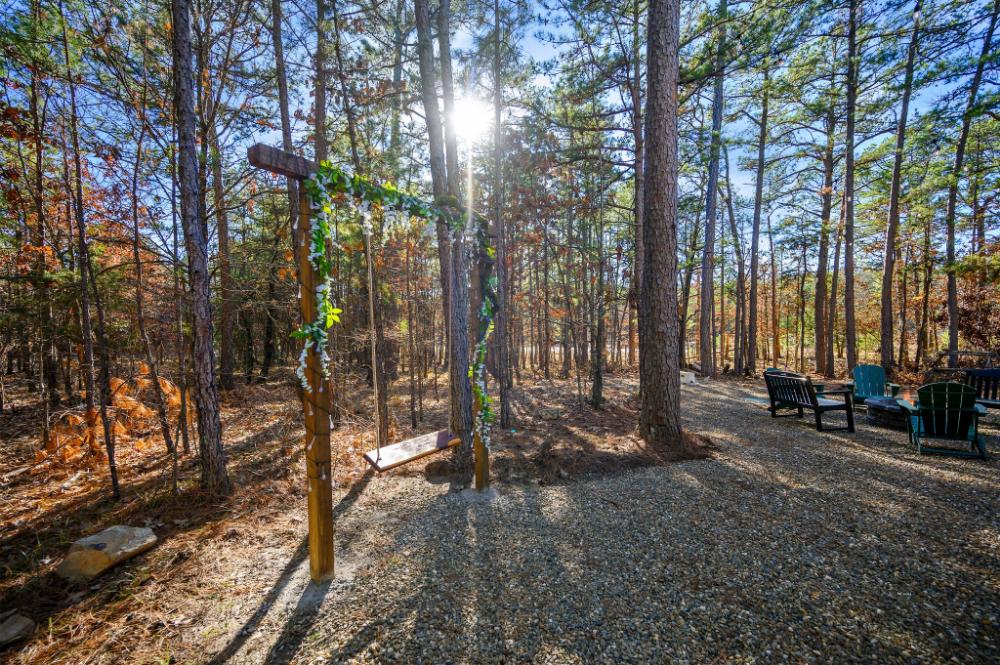 A peaceful little spot where kids can swing, laugh, and enjoy the fresh forest air.