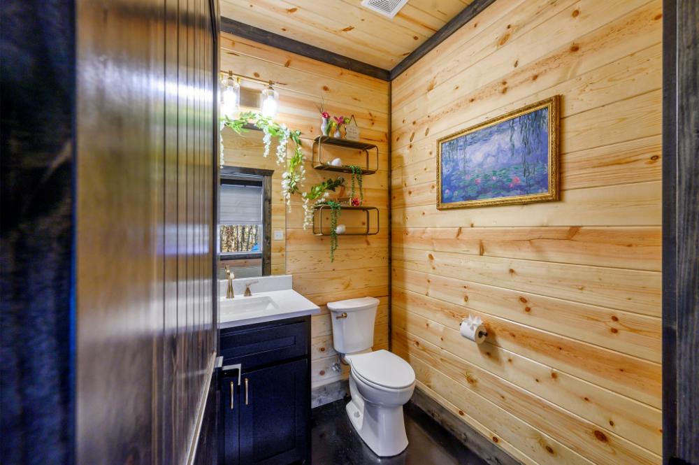 Easy to access and thoughtfully placed, this bathroom keeps things simple for everyone.