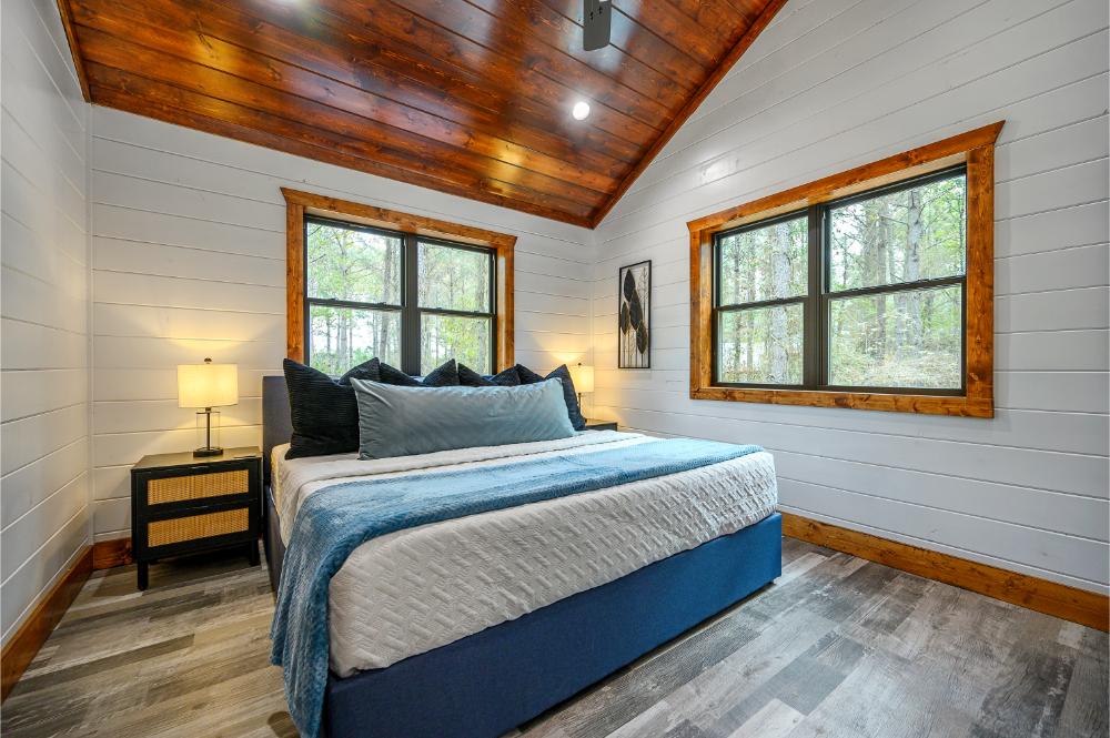 Kick back in this cozy upstairs retreat—plenty of space and a comfy king bed to relax after a fun day. 