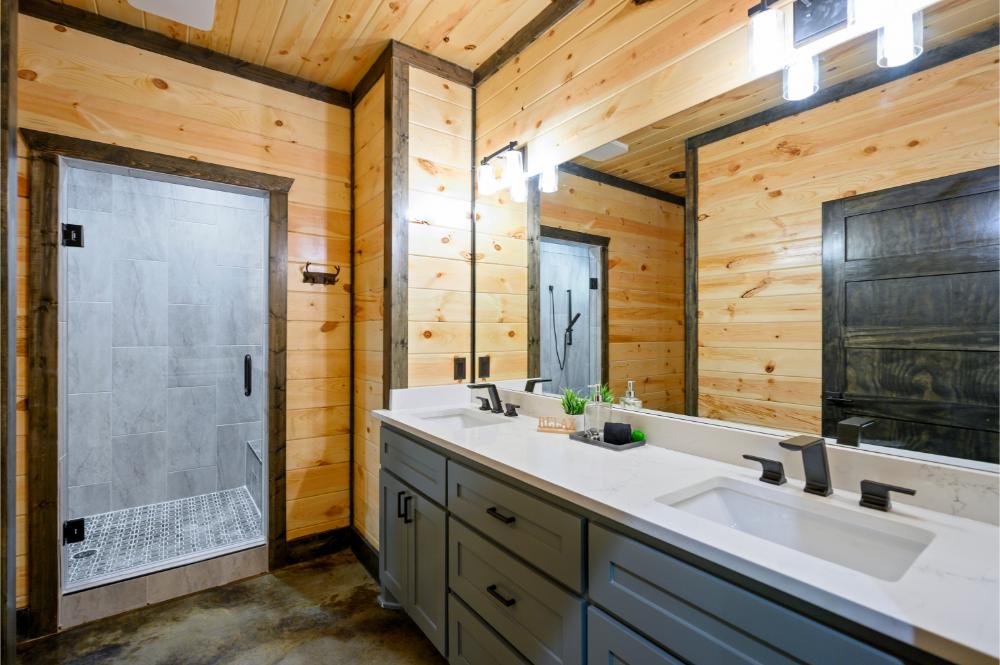 Enjoy a spa-like experience with the extra-large shower and double sinks 